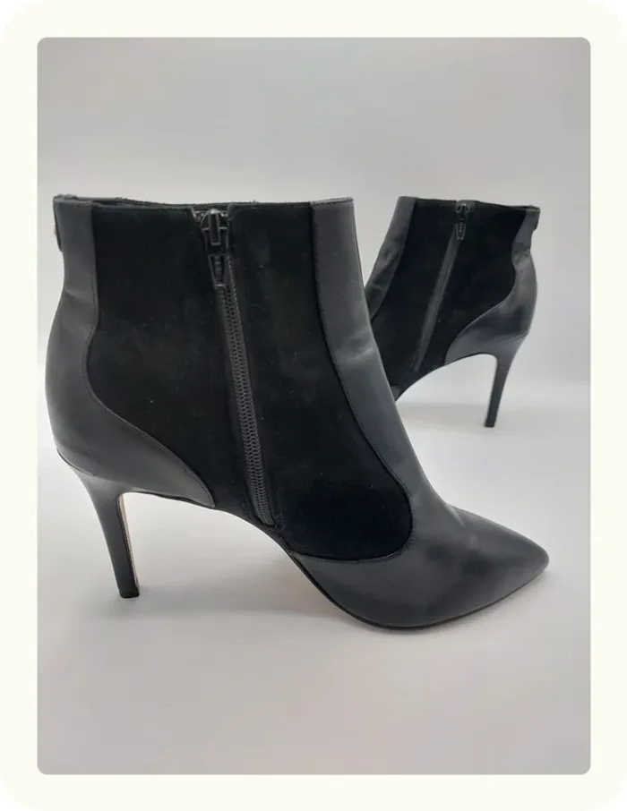 Bottines boots a talon cuir et tissu Cosmoparis - photo numéro 2