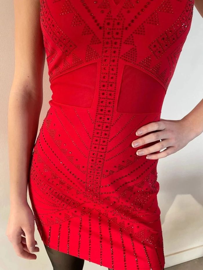 Robe soirée été à sequins rouge Giorgia - photo numéro 3