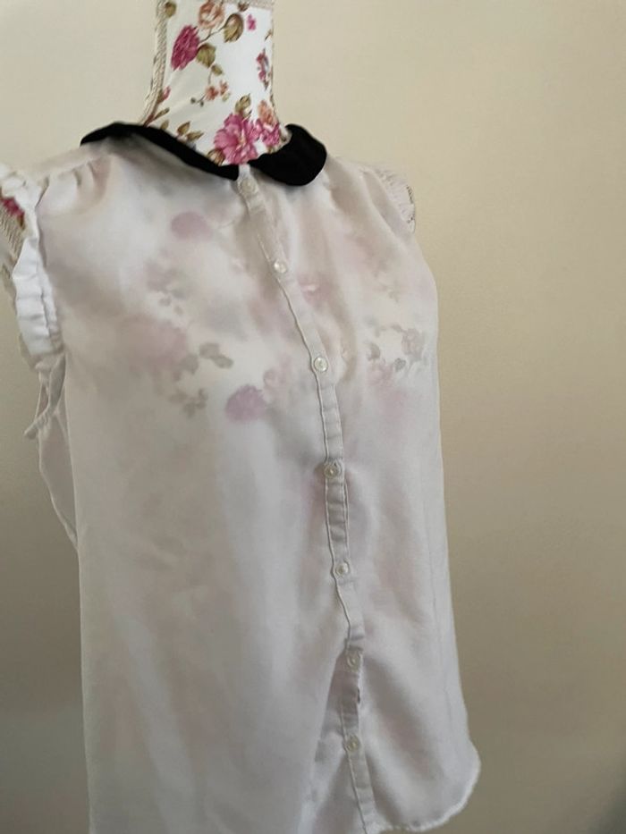 Haut blanc à col rond noir - photo numéro 4