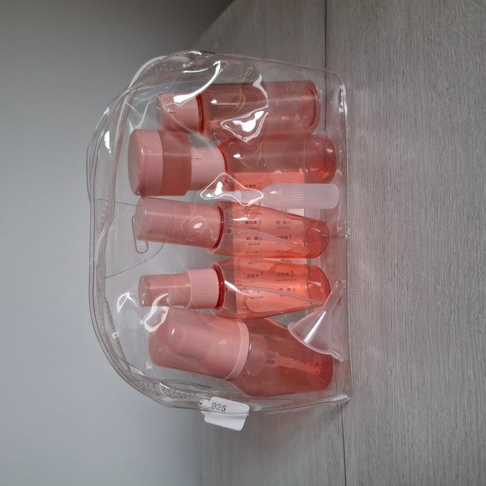 Kit de voyage pour cosmétiques – 10 pièces avec trousse transparent - Neuf - photo numéro 2