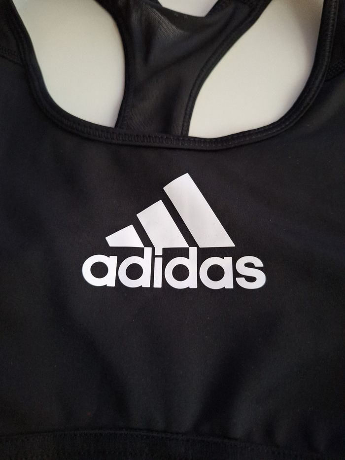 Brassière de sport adidas noie et blanc soutien moyen - photo numéro 4