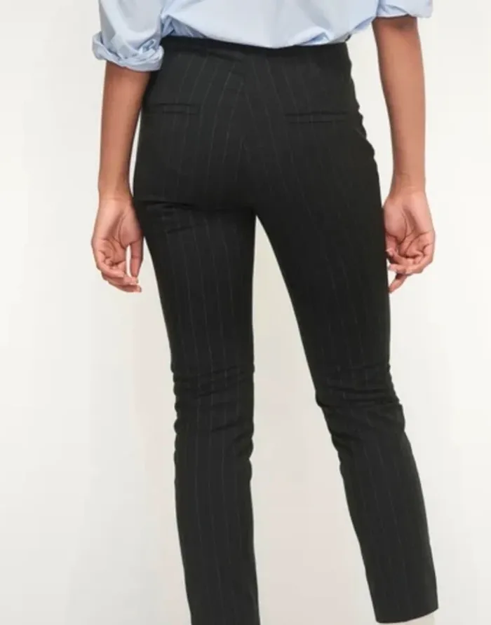 Bash pantalon marine à rayures blanc modèle bango taille 2/38 - photo numéro 3