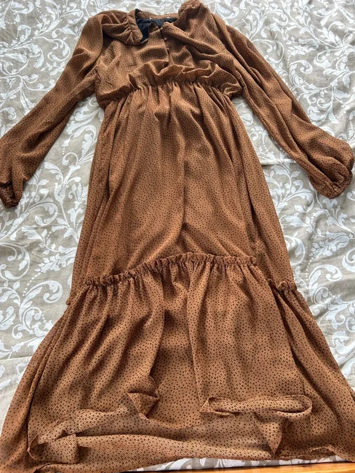 Robe longue marron