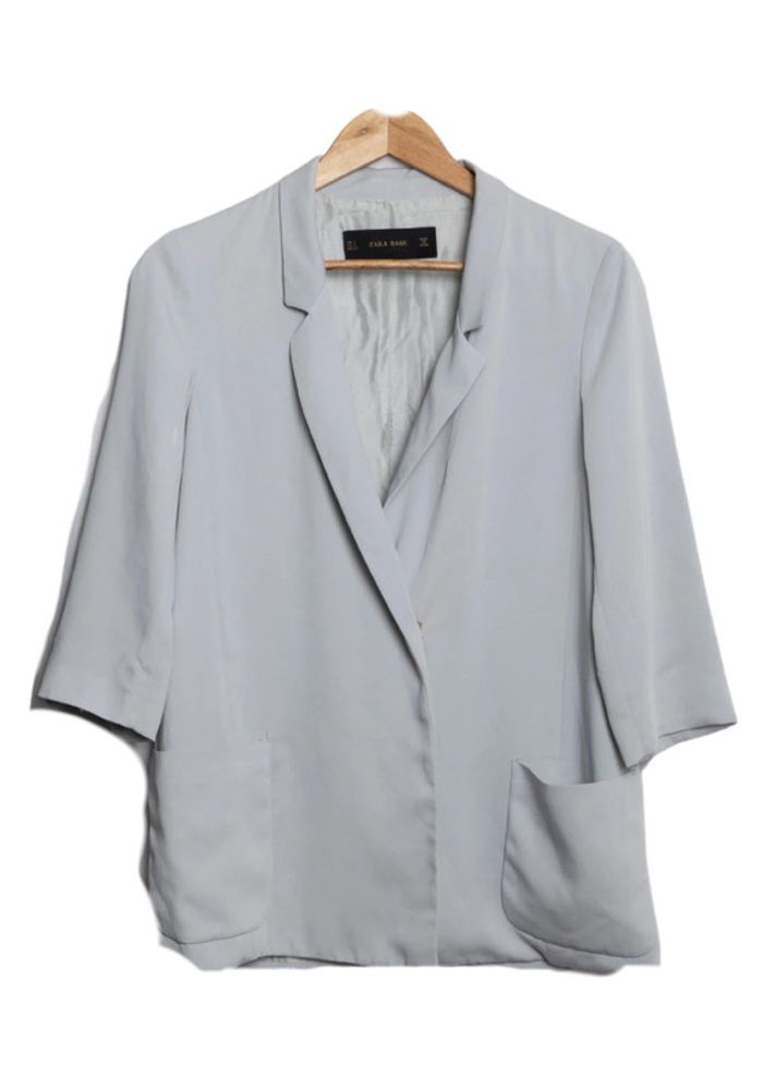 Veste blazer fluide gris parle ZARA Taille S - photo numéro 2
