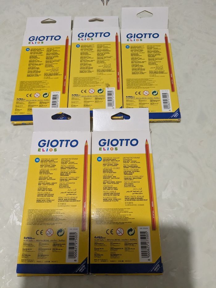 Lot de 5 boîtes de crayons de couleur Giotto Elios. - photo numéro 3