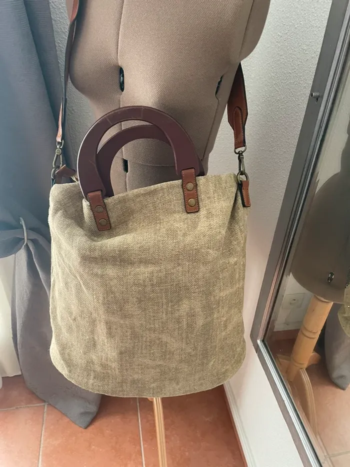 Sac en toile brodé et doublé - photo numéro 3