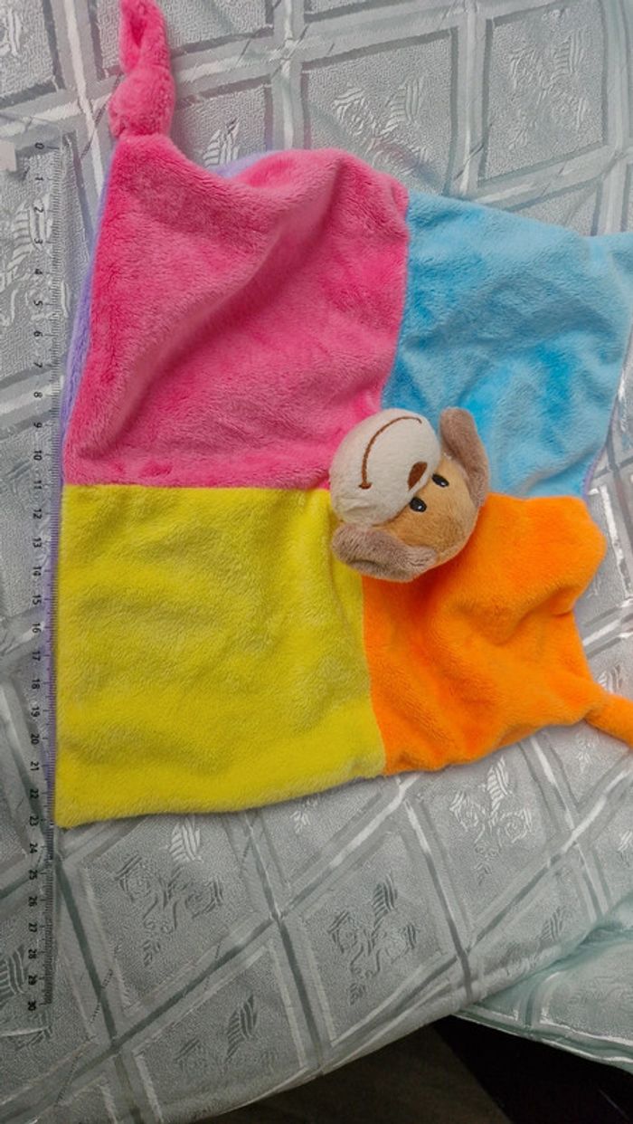 Doudou  plat  chien multicolore - photo numéro 4