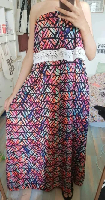 Magnifique Robe longue multicolore géométrique comme neuve taille unique