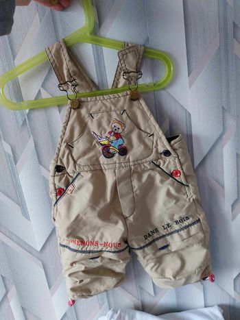 salopette marron ourson