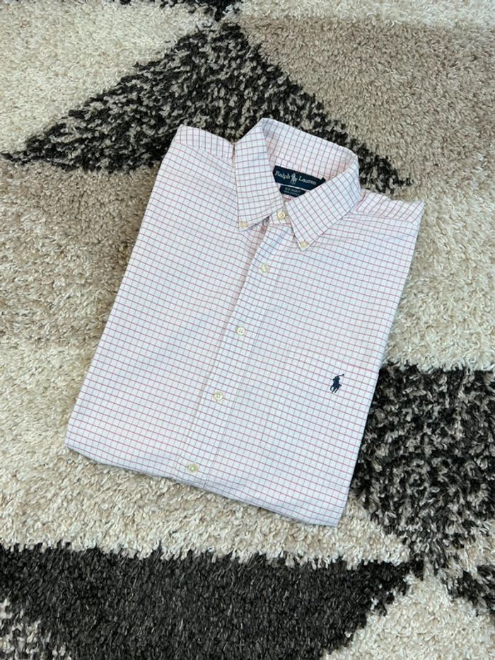 Chemise Ralph Lauren à carreaux rose et blanc taille L style old money
