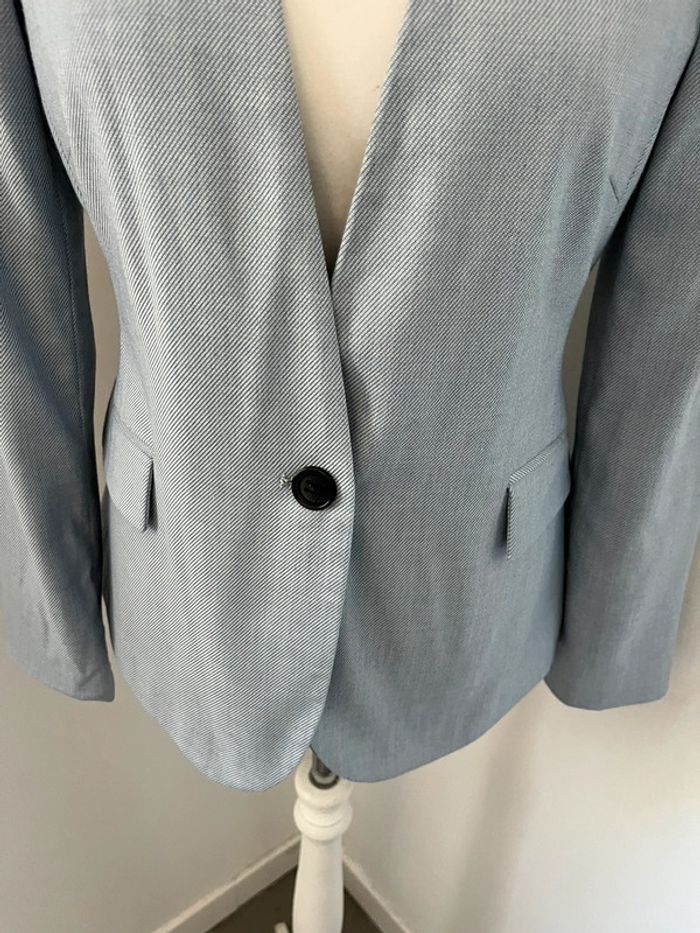 Veste blazer bleu clair Zara femme M - photo numéro 2