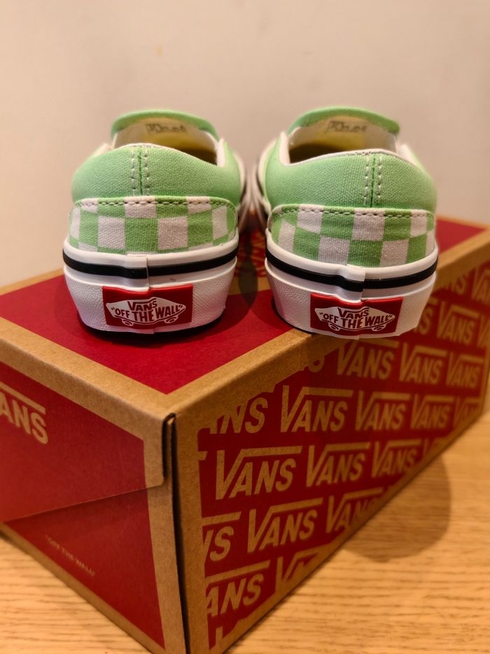 Vans modèle iconique damier vert et blanc - photo numéro 3