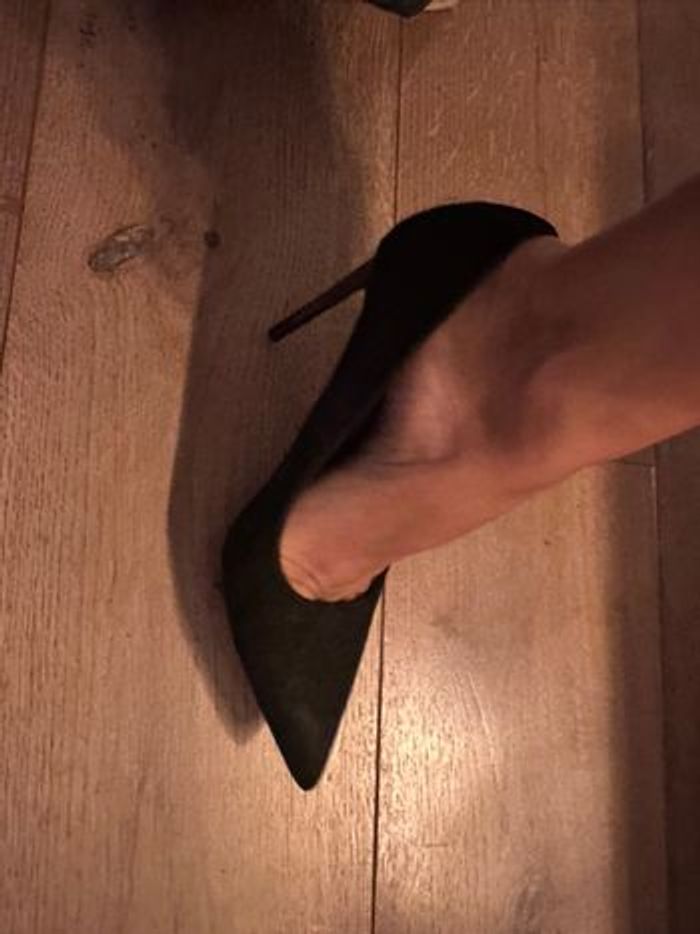 Paire escarpins Zara noirs daims talons léopard -40 - photo numéro 4
