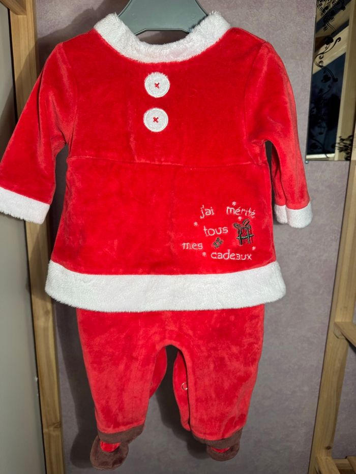 Ensemble bébé Noël – Petit Kimbaloo – Velours rouge – 3M