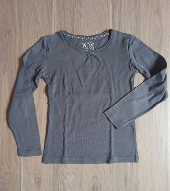 T-shirt manches longues gris mauve NKY 10 ans