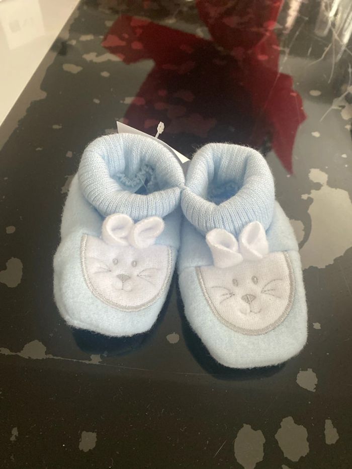 Chausson bébé bleu