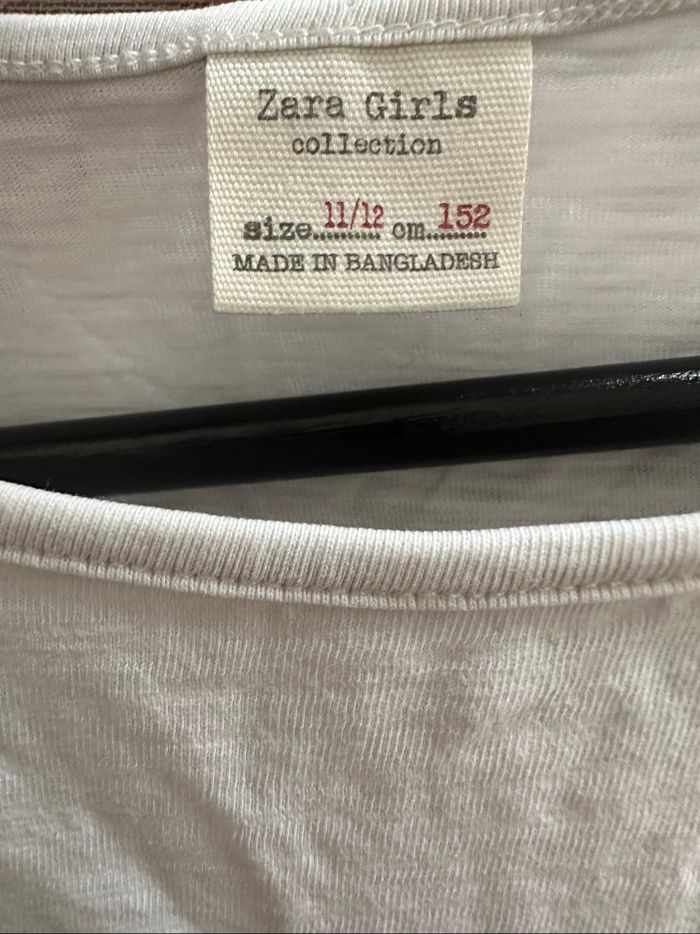 T-shirt blanc 11/12 ans Zara 152 cm - photo numéro 3