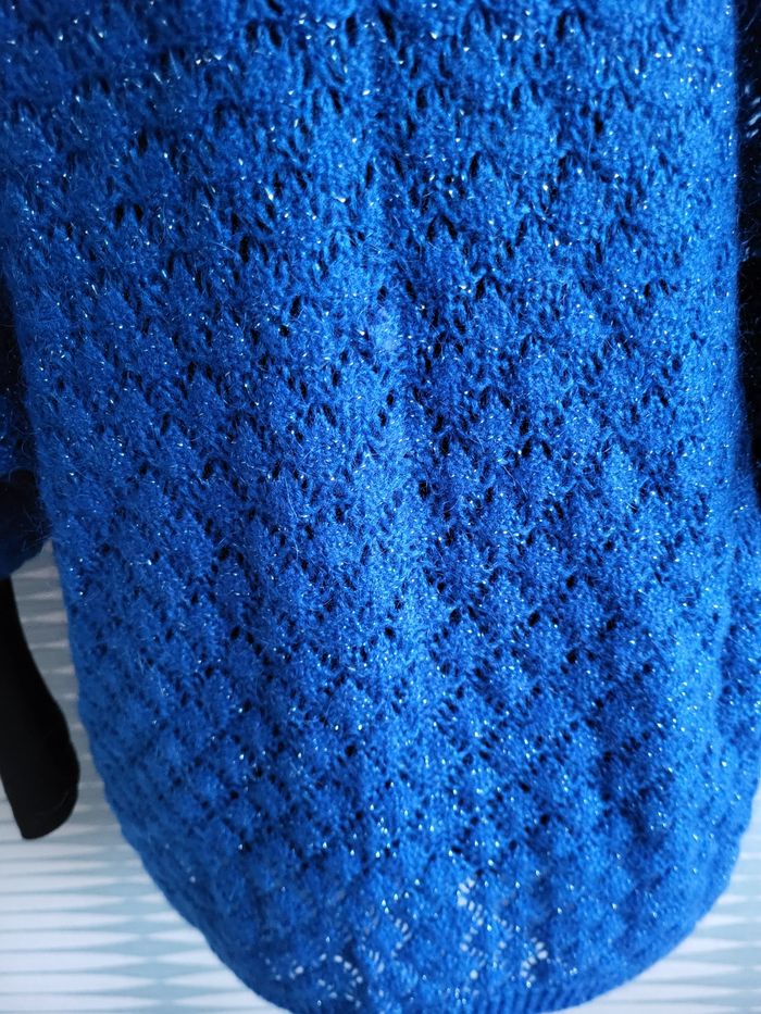 Gilet bleu roy manches 3/4 taille unique (du 44 au 52) neuf avec étiquette Yimmi & Co - photo numéro 9