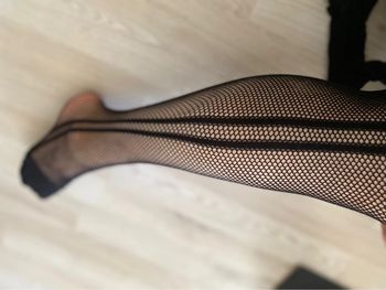 Collant résille avec bandes