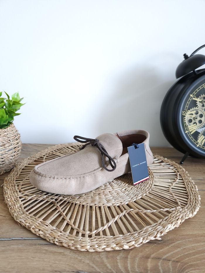 Mocassins en cuir Suède Taupe Tommy Hilfiger Pointure 42 - photo numéro 4