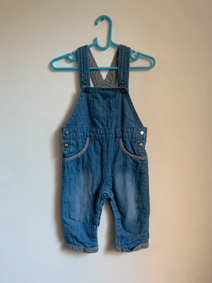 Salopette jean bleue – Kiabi – 9 mois