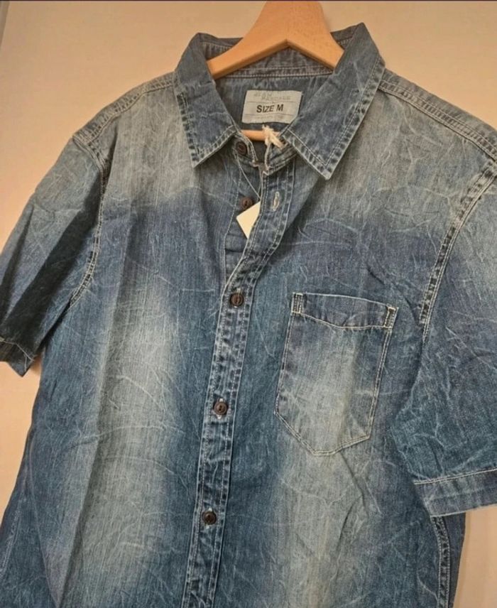Chemise jeans manches courtes homme taille M - photo numéro 2