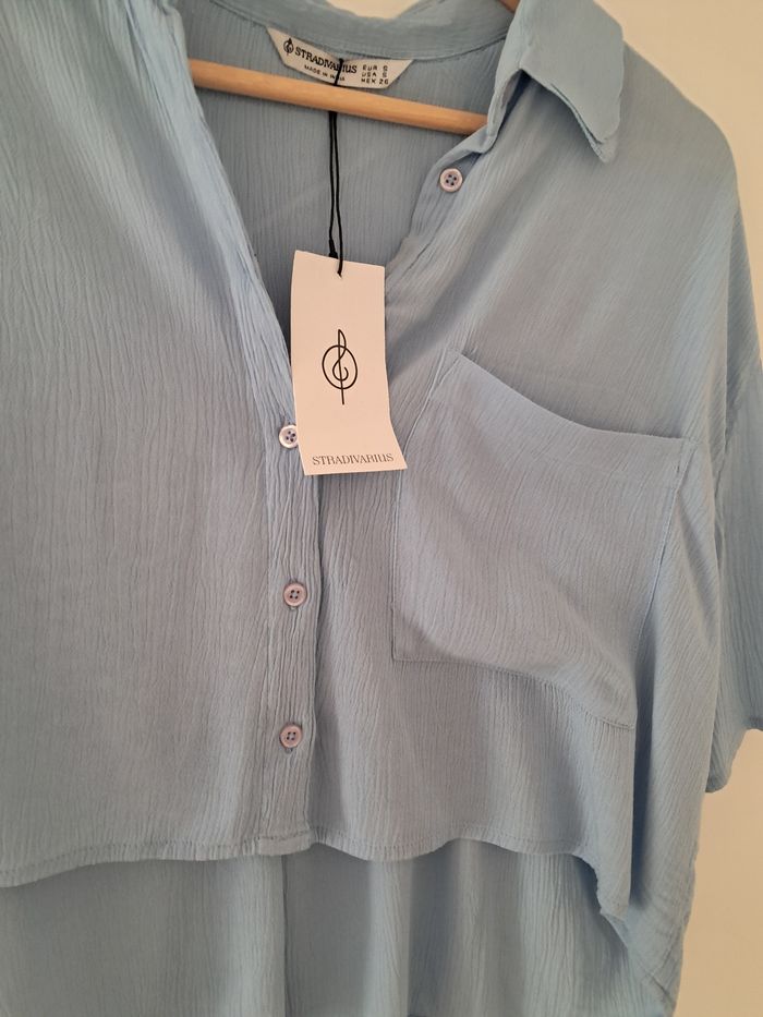 Chemise courte bleue - photo numéro 2