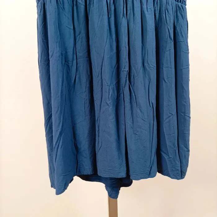 Robe bleu pétrole Adilynn à bretelles – taille L, boutonnée et à empiècements ajourés A1071 - photo numéro 8