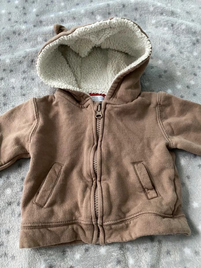 Sweat à capuche zippé chaud 6 mois - photo numéro 3