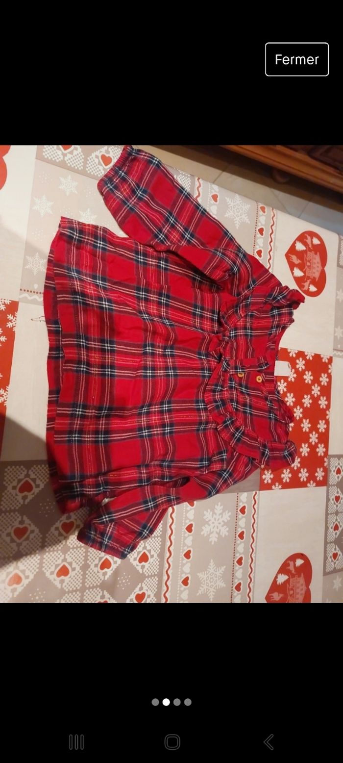 Blouse écossaise fille