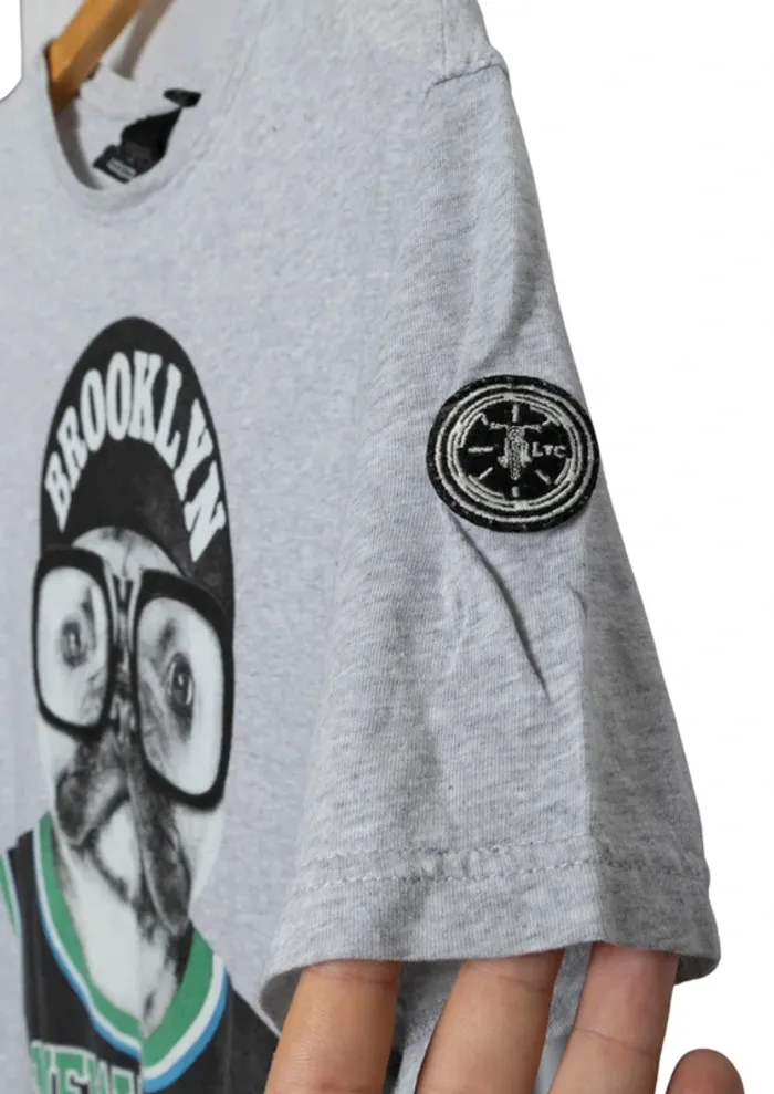 T-shirt gris imprimé Brooklyn New York – Le Temps des Cerises – Taille M - photo numéro 3