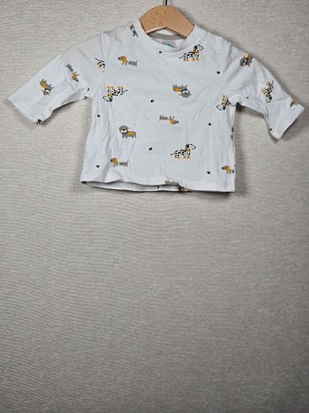 T-shirt manche longue motif chien tex 3 mois 