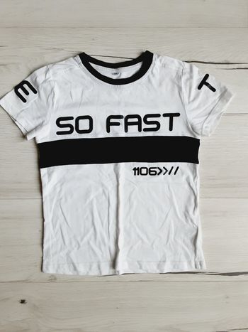 Vêtement garçon tee-shirt manches courtes noir et blanc 10 ans