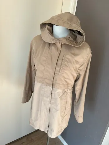 veste parka trench-coat imperméable mi longue Modèle trio, beige femme, taille 1/36