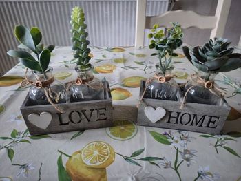 Décorations fleurs artificielles avec pots