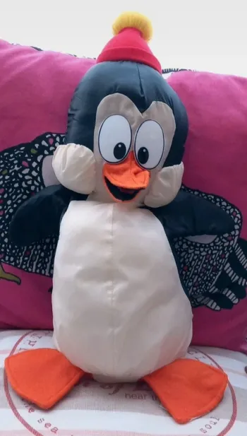 Peluche pingouin chilly willy bikin en toile vintage 50cm