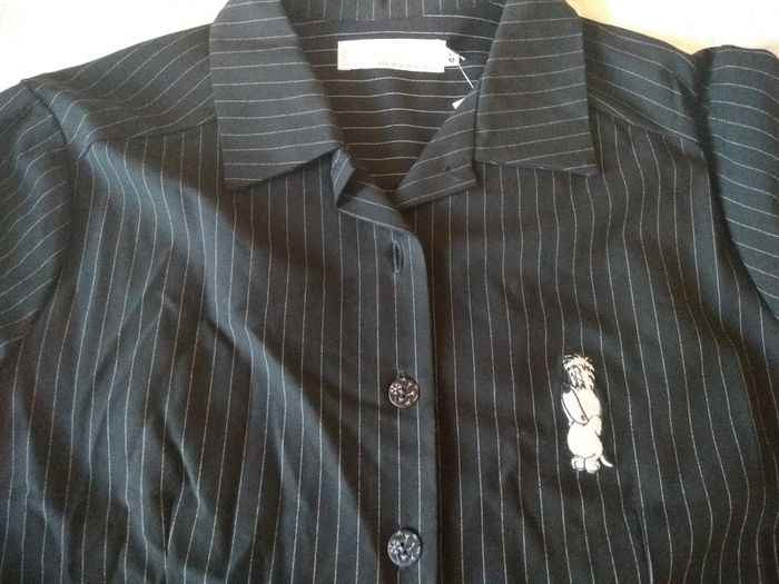 Chemise noire fines rayures blanches - photo numéro 5