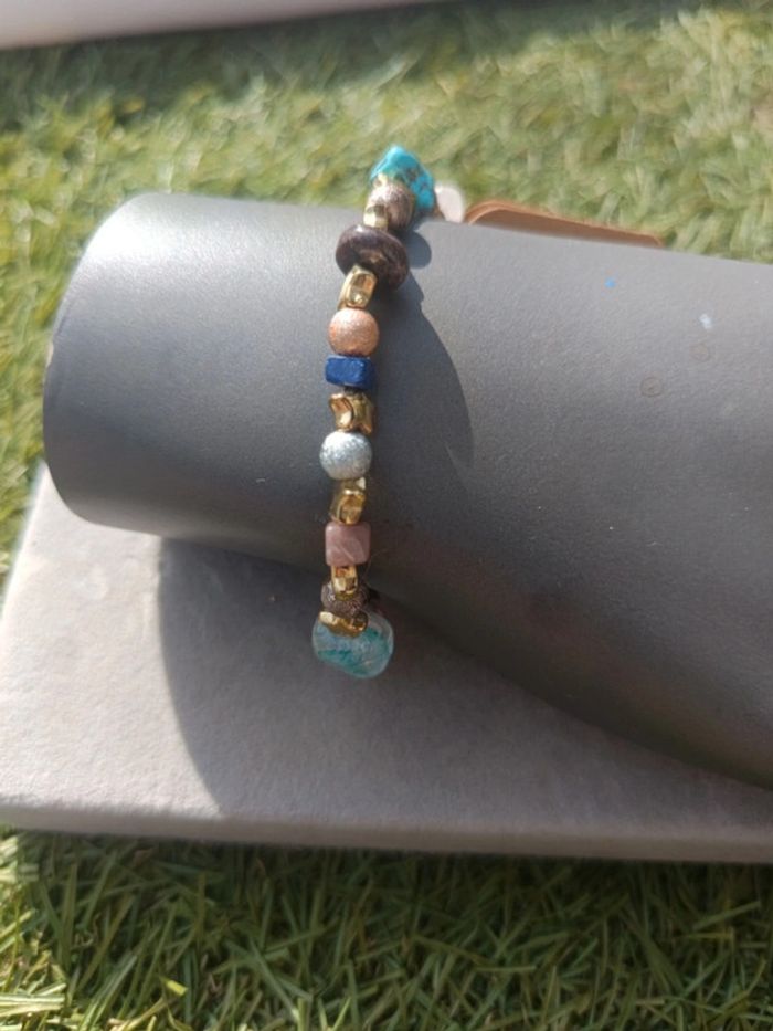Bracelet pièce unique pierres naturelles fabrication artisanale - photo numéro 3
