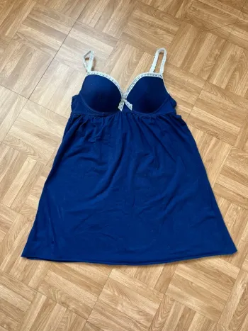 Robe nuisette en dentelle bleu et blanc Jennyfer