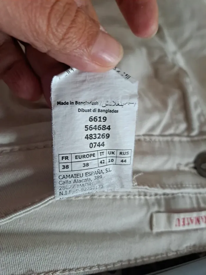 Pantacourt beige 38 camaïeu - photo numéro 7