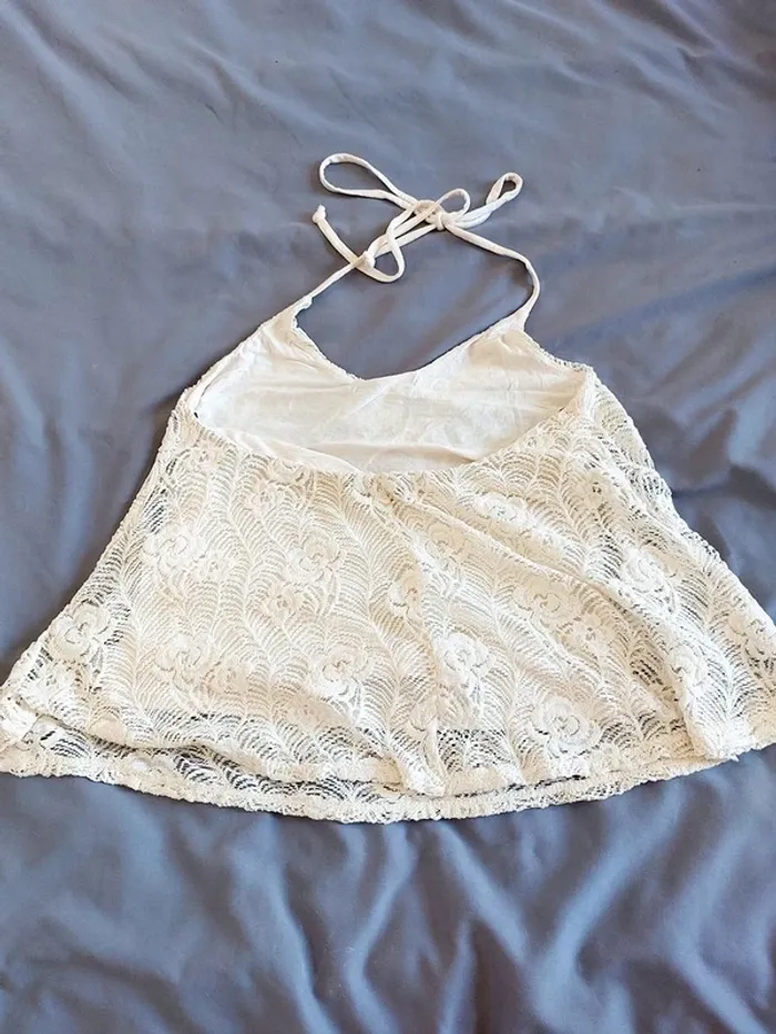 Top Épaules Dénudées Vintage Dressing – S – Blanc – État : Excellent - photo numéro 3