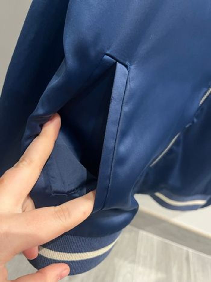 Veste bomber bleu électrique et blanc - photo numéro 2