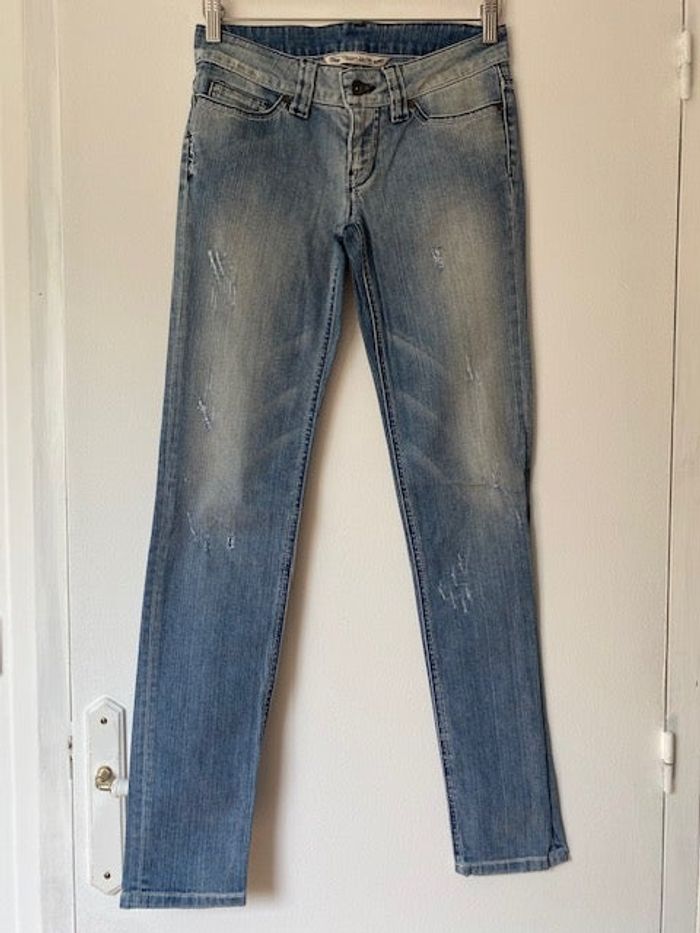 Jean slim effet usé