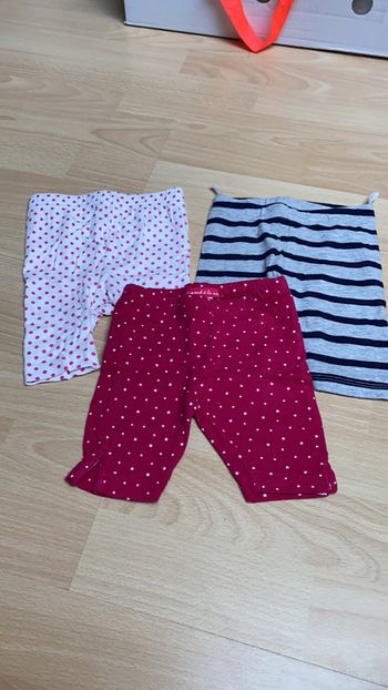 Lot de 3 legging court - Très bon état - 6 mois