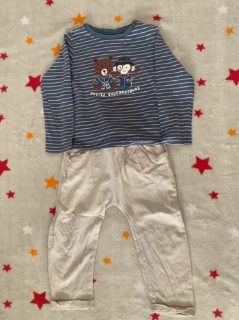 Ensemble Vertbaudet 3 ans Bleu et Beige