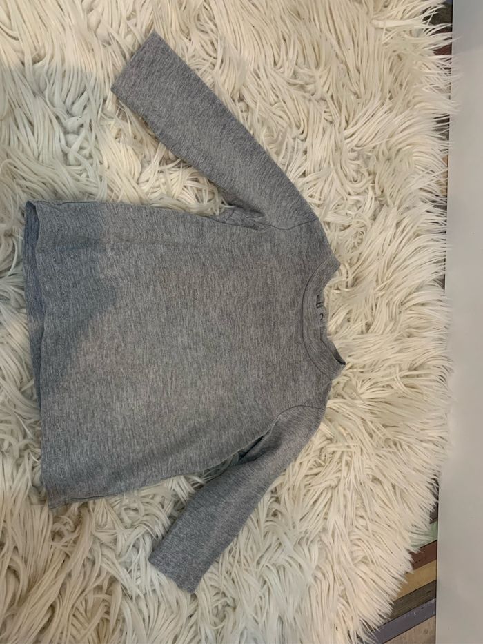 Tee shirt ML gris chiné - photo numéro 2