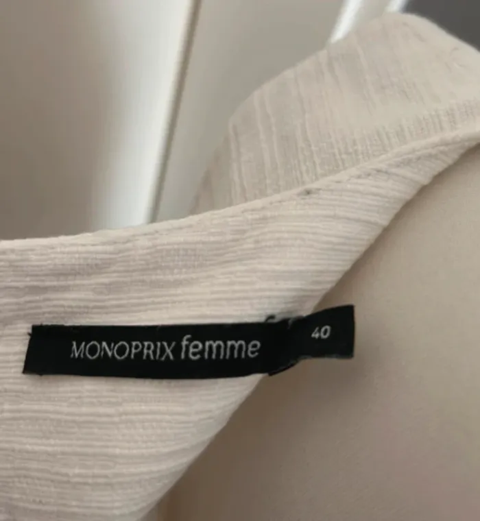 Monoprix, robe blanche, femme, taille 40 - photo numéro 5