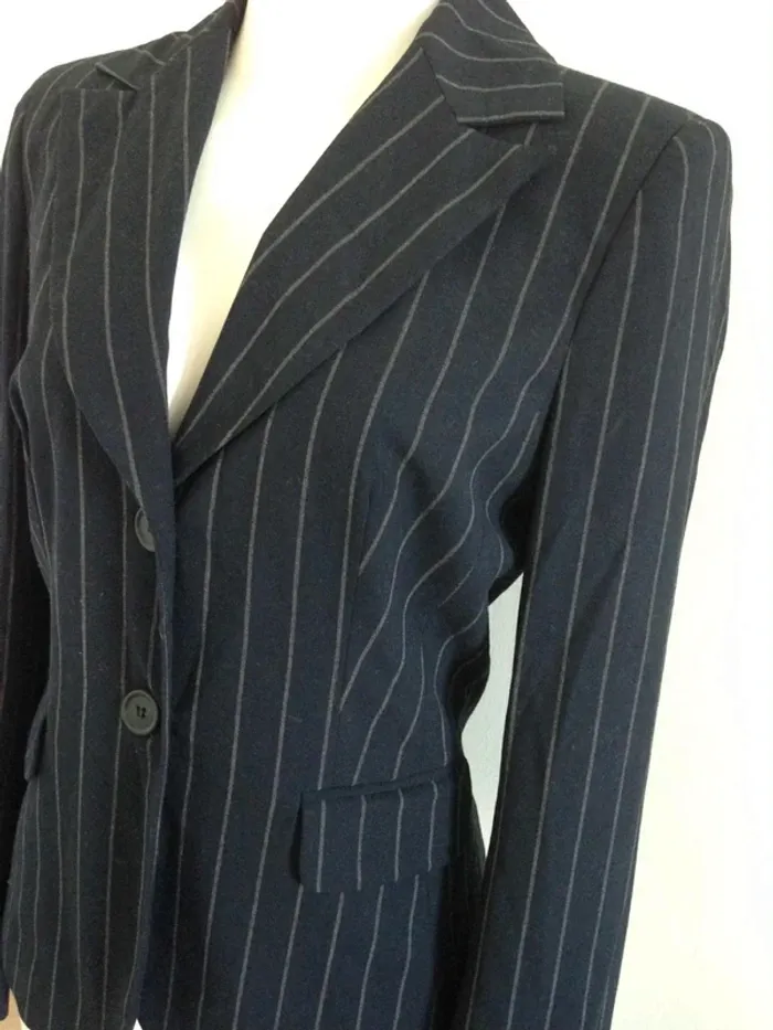 Veste blazer tailleur classique à rayures 38 Naf Naf - photo numéro 3
