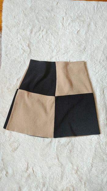 Jupe damier beige et noire vintage