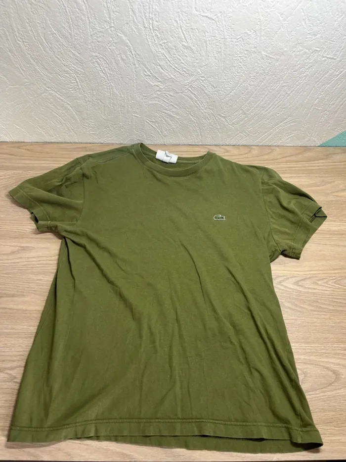 T-shirt Lacoste - couleur kaki - taille S - photo numéro 4